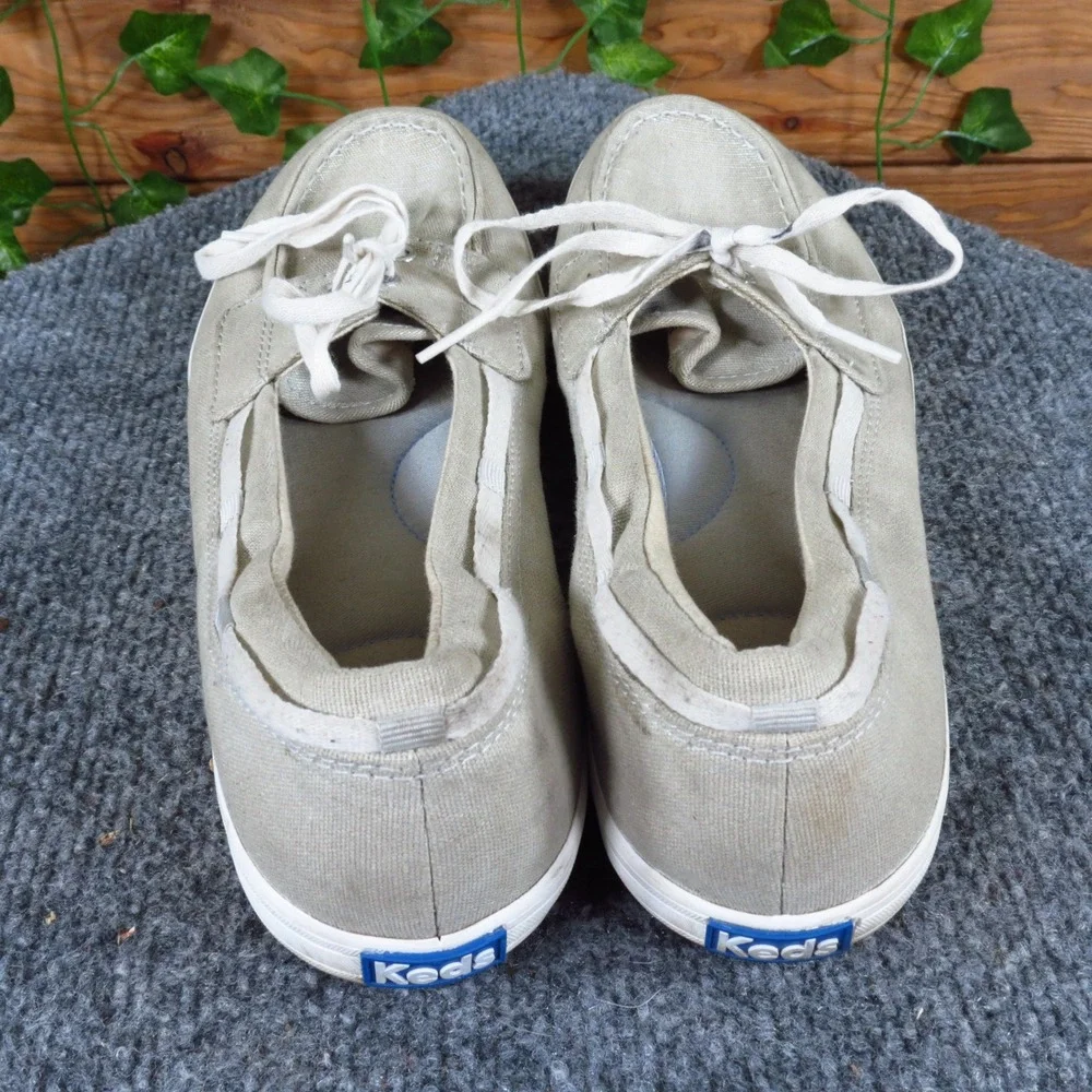 Keds Glimmer Lurex Womens Canvas Sneakers Size‎ 10 Beige Lace-Up Casual
